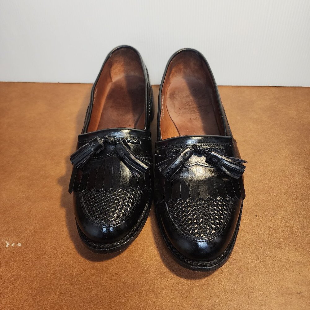 Allen Edmonds Cody Black Dress Loafer Moc Toe Kiltie Accents 10E